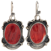 Load image into Gallery viewer, Navajo Native American Orange Spiny Oyster Shell Earrings by Jim SKU226861