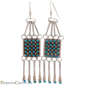 Zuni Native American Sleeping Beauty Turquoise Petit Point Earrings SKU227088