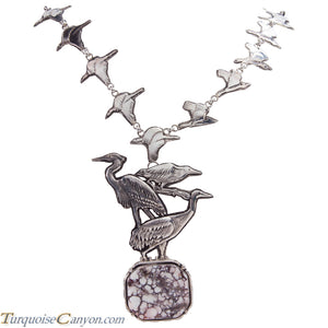 Navajo Native American Magnesite Heron Necklace Earrings by Nieto SKU227104