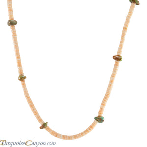Santo Domingo Kewa Necklace,Spiny Oyster Shells, Turquoise Heishi Handmade Native American Jewelry, Southwest Artisans