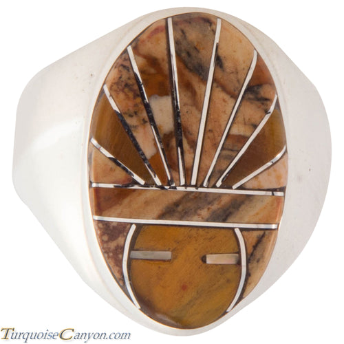 Zuni Native American Tiger Eye and Jasper Inlay Ring Size 11 1/4 SKU227262