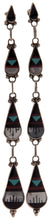Load image into Gallery viewer, Zuni Native American Turquoise and Red Coral Inlay Earrings SKU227281