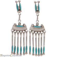 Load image into Gallery viewer, Zuni Native American Needle Point Turquoise Necklace and Earrings SKU227392