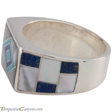 Load image into Gallery viewer, Navajo Native American Turquoise and Lapis Ring Size 10 by Benally SKU227410