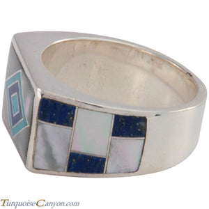 Navajo Native American Turquoise and Lapis Ring Size 10 by Benally SKU227410