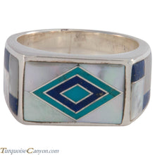 Load image into Gallery viewer, Navajo Native American Turquoise and Lapis Ring Size 10 by Benally SKU227410