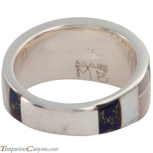 Navajo Native American Lapis and Mother of Pearl Ring Size 10 1/4 SKU227416