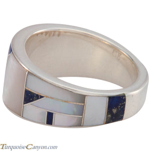 Navajo Native American Lapis and Mother of Pearl Ring Size 10 1/4 SKU227416