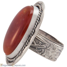 Load image into Gallery viewer, Navajo Native American Tangerine Chalcedony Ring Size 5 1/4 SKU227438