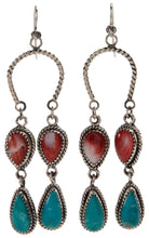 Load image into Gallery viewer, Navajo Native American Kingman Turquoise and Shell Earrings SKU227469