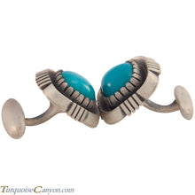 Load image into Gallery viewer, Navajo Native American Sleeping Beauty Turquoise Cuff Links SKU227518