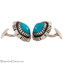 Load image into Gallery viewer, Navajo Native American Sleeping Beauty Turquoise Cuff Links SKU227521