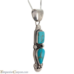 Navajo Native American Blue Gem Turquoise Pendant Necklace SKU227533