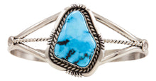 Load image into Gallery viewer, Navajo Native American Sleeping Beauty Turquoise Bracelet by Belone SKU227635
