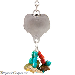 Navajo Native American Turquoise Heart with Charms Pendant Necklace SKU227721