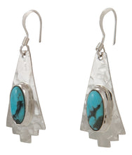 Load image into Gallery viewer, Navajo Native American Turquoise and Sterling Silver Earrings SKU227947