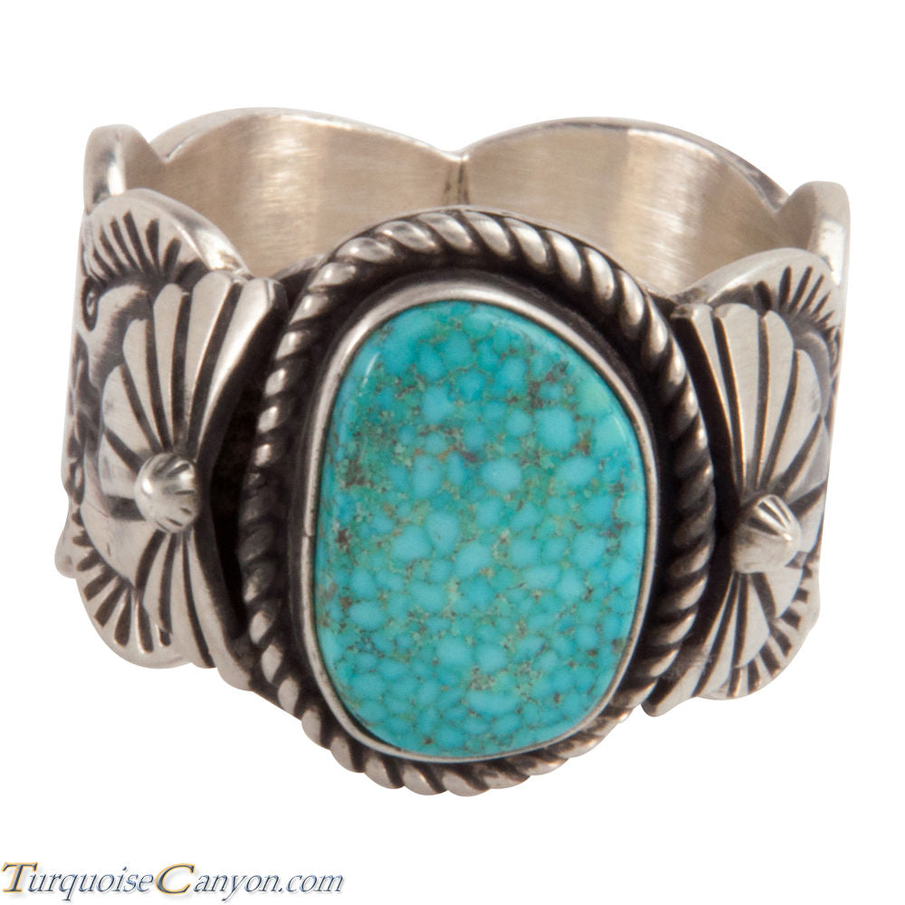 Navajo Native American Kingman Turquoise Ring Size 13 1/4 by Morgan SKU228015