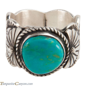 Navajo Native American Kingman Turquoise Ring Size 13 1/4 by Morgan SKU228016