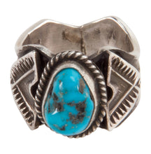 Load image into Gallery viewer, Navajo Native American Sleeping Beauty Turquoise Ring Size 6 SKU228026