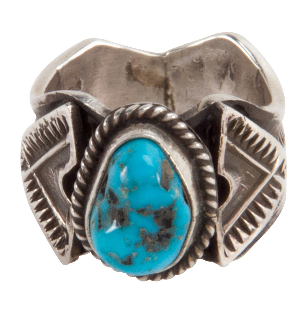 Navajo Native American Sleeping Beauty Turquoise Ring Size 6 SKU228026