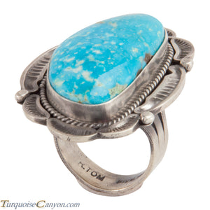 Navajo Native American Kingman Turquoise Ring Size 7 3/4 by Tom SKU228040