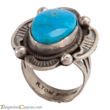 Load image into Gallery viewer, Navajo Native American Kingman Turquoise Ring Size 7 by Tom SKU228041