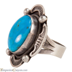 Navajo Native American Kingman Turquoise Ring Size 7 by Tom SKU228041