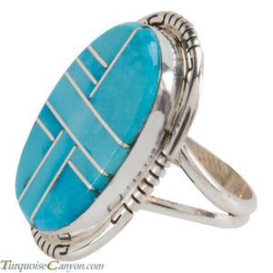 Navajo Native American Sleeping Beauty Turquoise Ring Size 4 3/4 SKU228064
