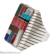 Load image into Gallery viewer, Navajo Native American Turquoise Lapis Inlay Ring Size 11 1/2 SKU228104