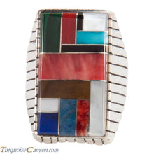 Load image into Gallery viewer, Navajo Native American Turquoise Lapis Inlay Ring Size 11 1/2 SKU228104