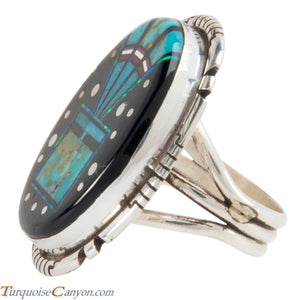 Navajo Native American Turquoise Yei Ring Size 4 1/2 by Skeets SKU228138