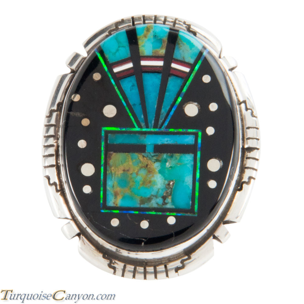 Navajo Native American Turquoise Yei Ring Size 4 1/2 by Skeets SKU228138