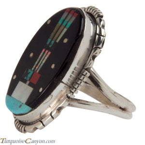 Navajo Native American Turquoise Yei Ring Size 4 3/4 by Skeets SKU228139