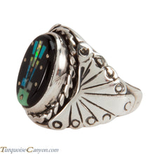 Load image into Gallery viewer, Navajo Native American Turquoise Inlay Yei Ring Size 8 1/2 SKU228156