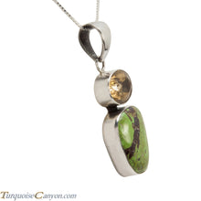 Load image into Gallery viewer, Navajo Native American Gaspeite and Citrine Pendant Necklace SKU228224