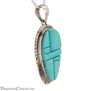 Navajo Native American Turquoise Pendant Necklace by Pete Skeets SKU228320