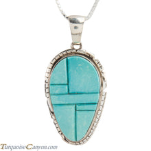 Load image into Gallery viewer, Navajo Native American Turquoise Pendant Necklace by Pete Skeets SKU228320