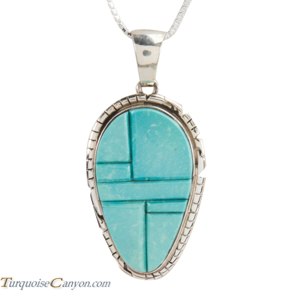 Navajo Native American Turquoise Pendant Necklace by Pete Skeets SKU228320