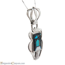 Load image into Gallery viewer, Navajo Native American Turquoise Inlay Pendant Necklace by Kelly SKU228367