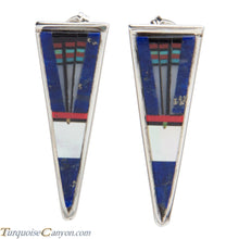 Load image into Gallery viewer, Navajo Native American Lapis Inlay Earrings by Gilbert Smith SKU228378