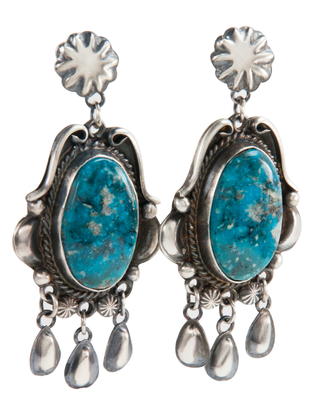 Navajo Native American Kingman Turquoise Earrings by Betta Lee  SKU228415