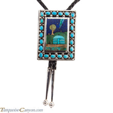 Load image into Gallery viewer, Navajo Native American Turquoise Bolo Tie by Etcitty and James SKU228422