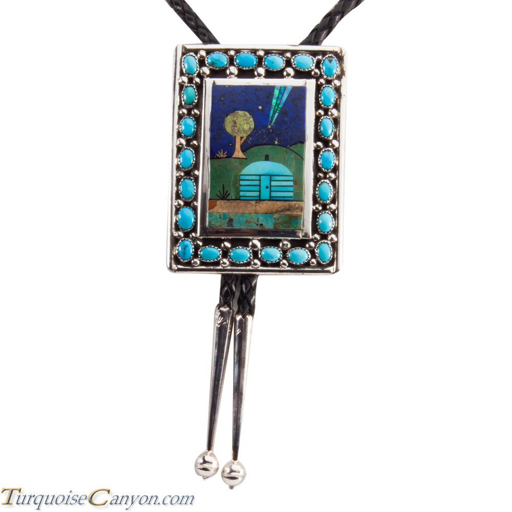 Navajo Native American Turquoise Bolo Tie by Etcitty and James SKU228422