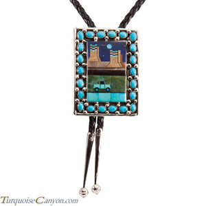 Navajo Native American Turquoise Bolo Tie by Etcitty and James SKU228424
