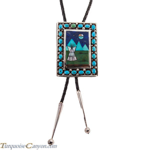 Navajo Native American Turquoise Bolo Tie by Etcitty and James SKU228425