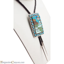 Load image into Gallery viewer, Navajo Native American Turquoise Bolo Tie by Etcitty and James SKU228426