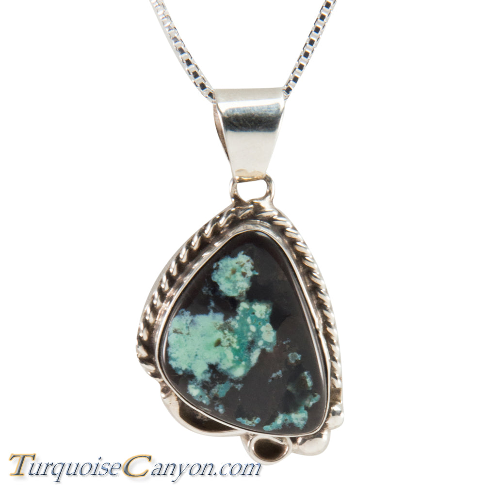 Navajo Native American Green Turquoise Pendant Necklace by Hicks SKU228690
