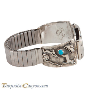Navajo Native American Petroglyph and Turquoise Watch Tips SKU228696