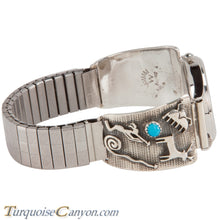 Load image into Gallery viewer, Navajo Native American Petroglyph and Turquoise Watch Tips SKU228696