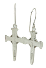 Load image into Gallery viewer, Navajo Native American Silver Cross Earrings by Ronnie Henry SKU228855